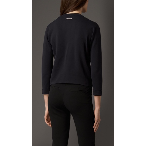Burberry Structured Knit Cardigan in Navy - Picture 8 of 8